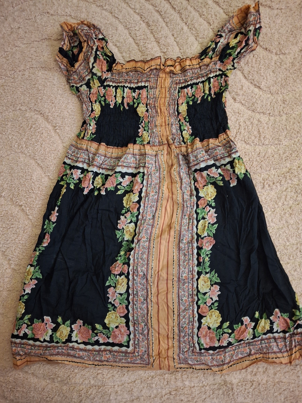 Floral Navy Smocked Summer Dress
